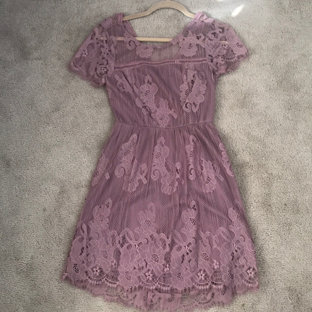 Mauve lace dress